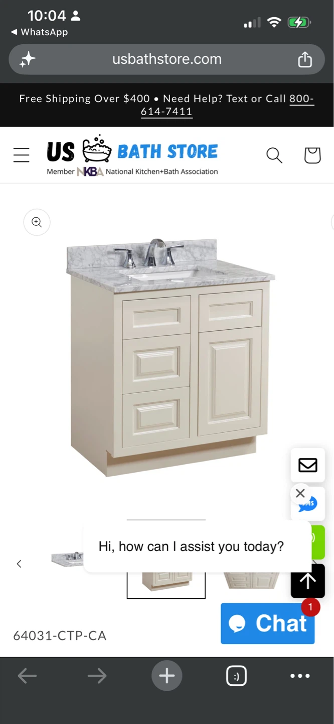 New US Bath Store Vanity with Marble Top - photo 4