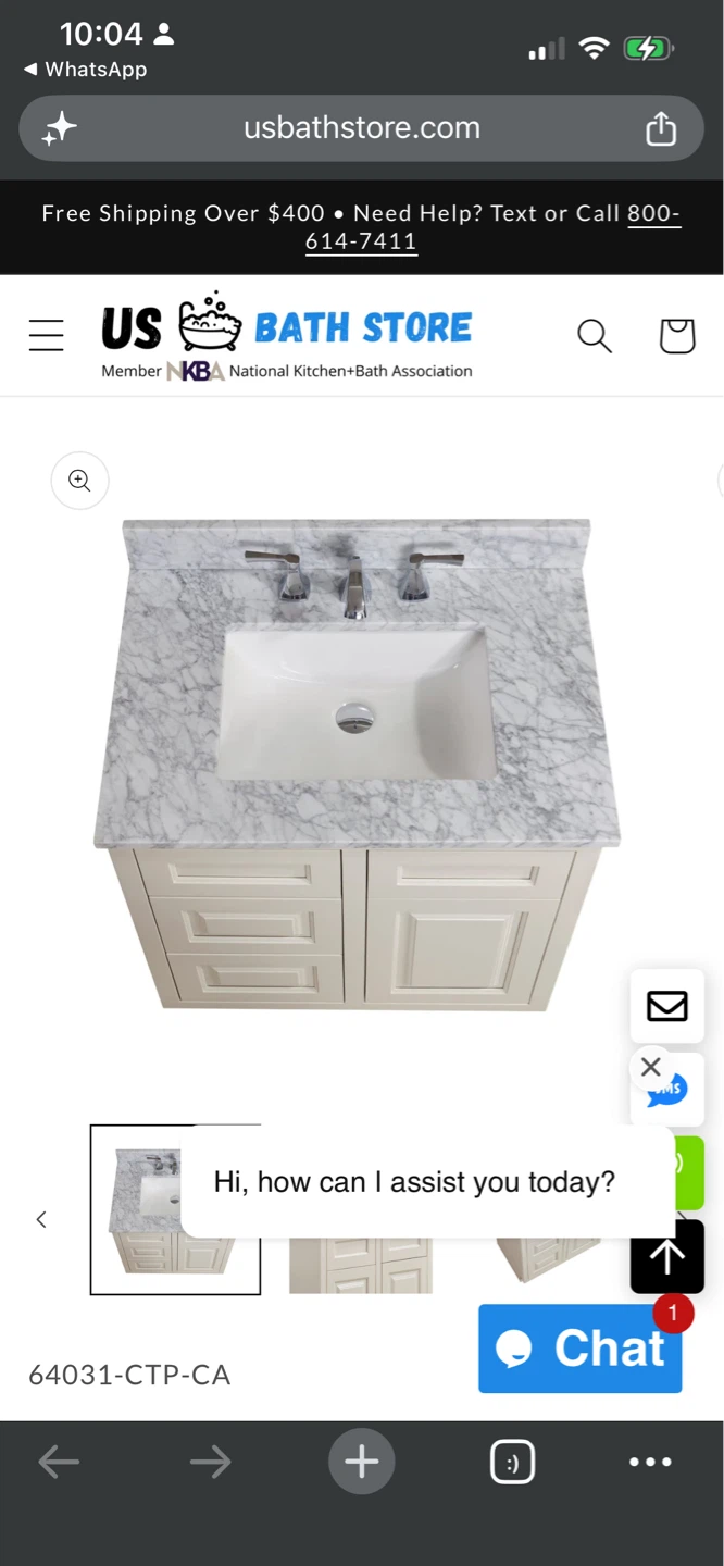 New US Bath Store Vanity with Marble Top - photo 2