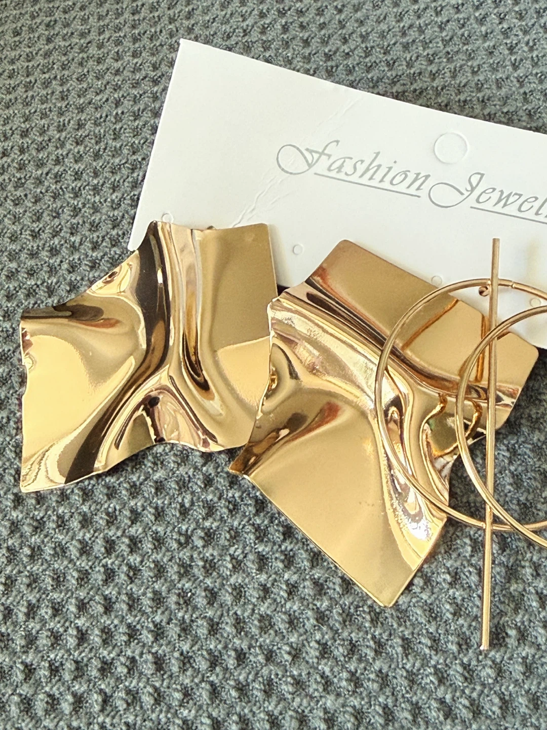 Modern Edge Gold Earring Set - photo 2