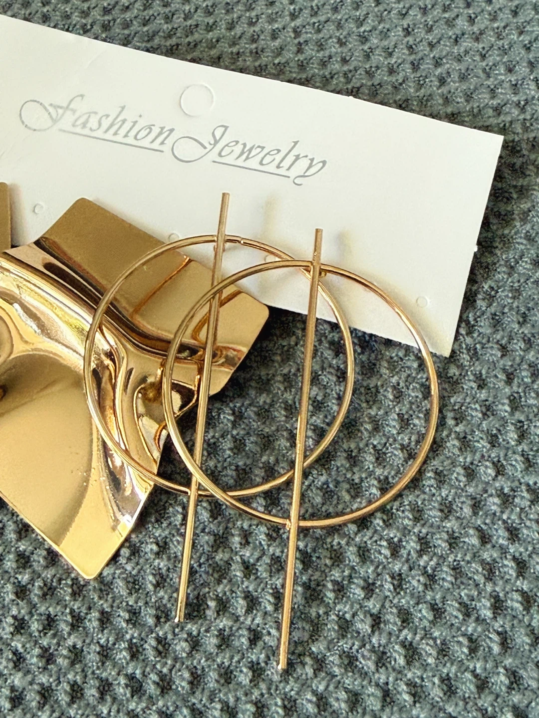 Modern Edge Gold Earring Set - photo 3