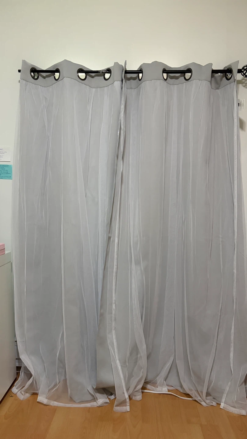 Grey Double-layer curtains (set of 2) - photo 2