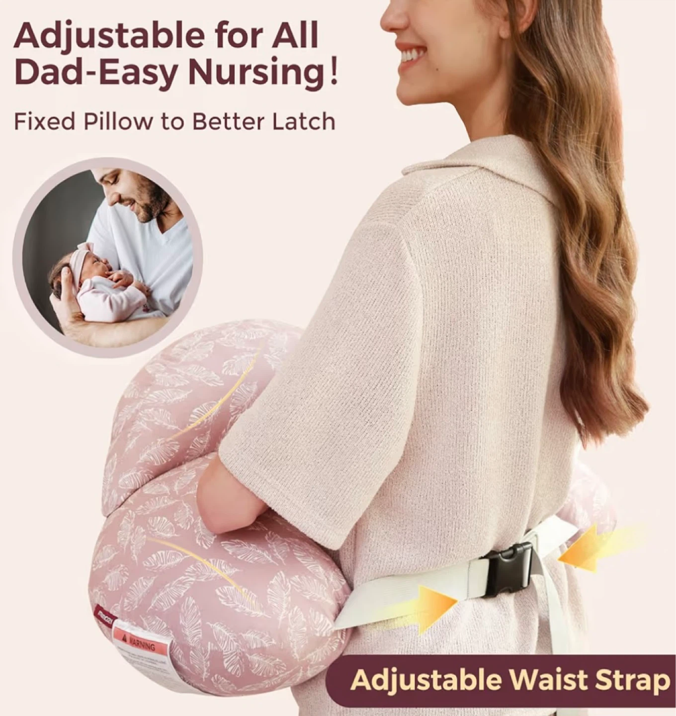 Nursing Pillow with Adjustable Waist Strap - photo 2