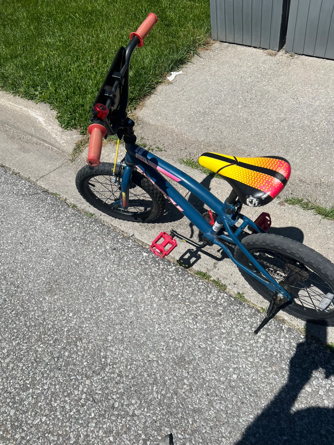 16” Blue BMX Bike with Yellow and Red Seat - photo 2