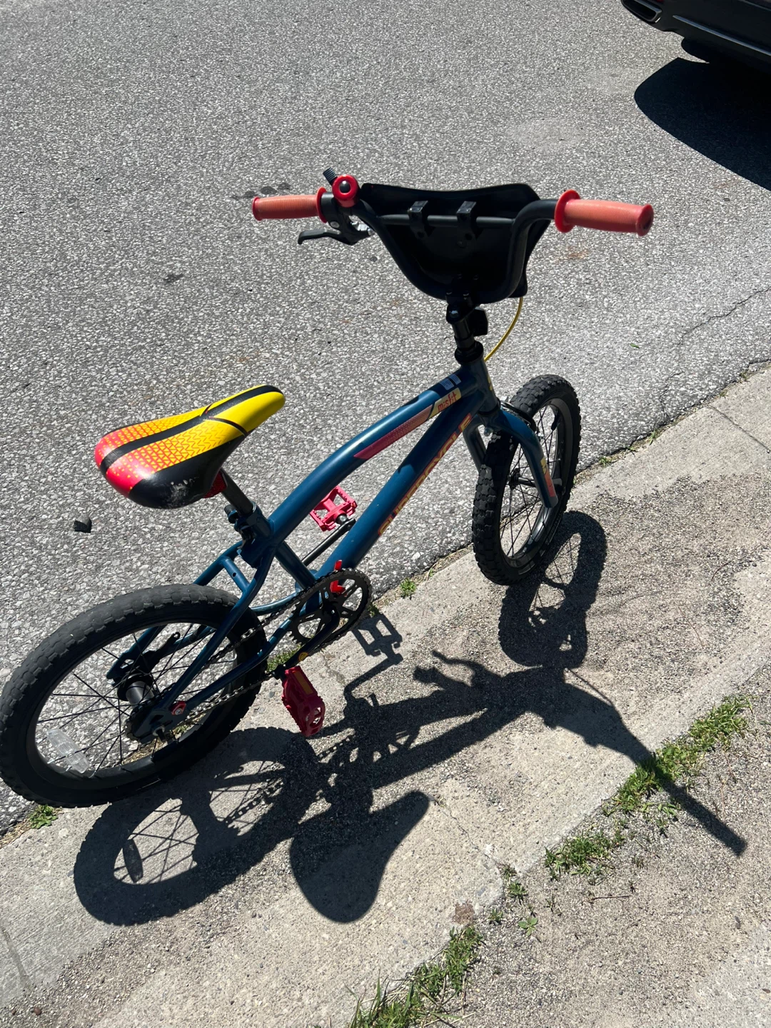 16” Blue BMX Bike with Yellow and Red Seat - photo 4