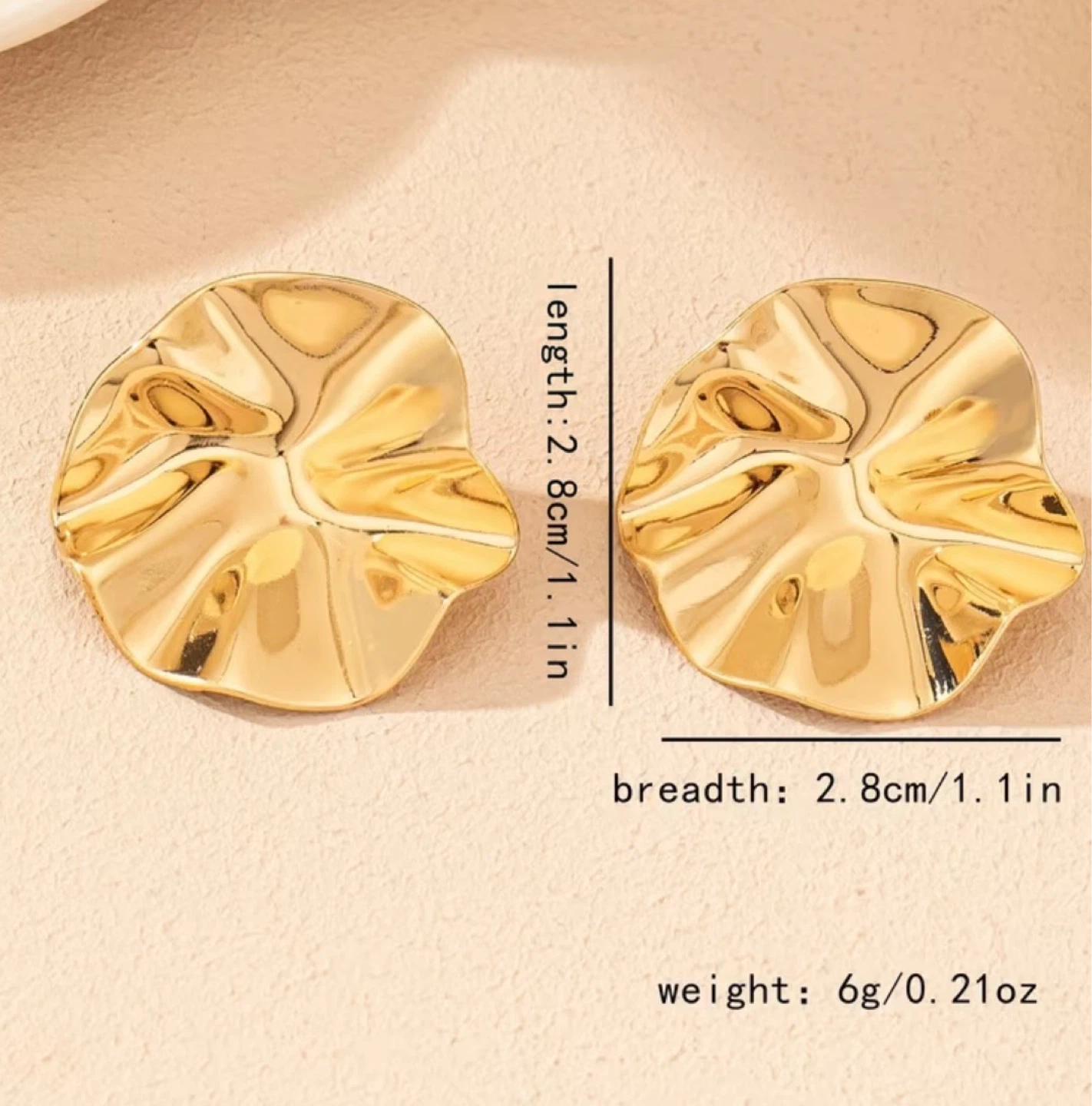 Gold Sunburst Disc Stud Earrings - photo 4
