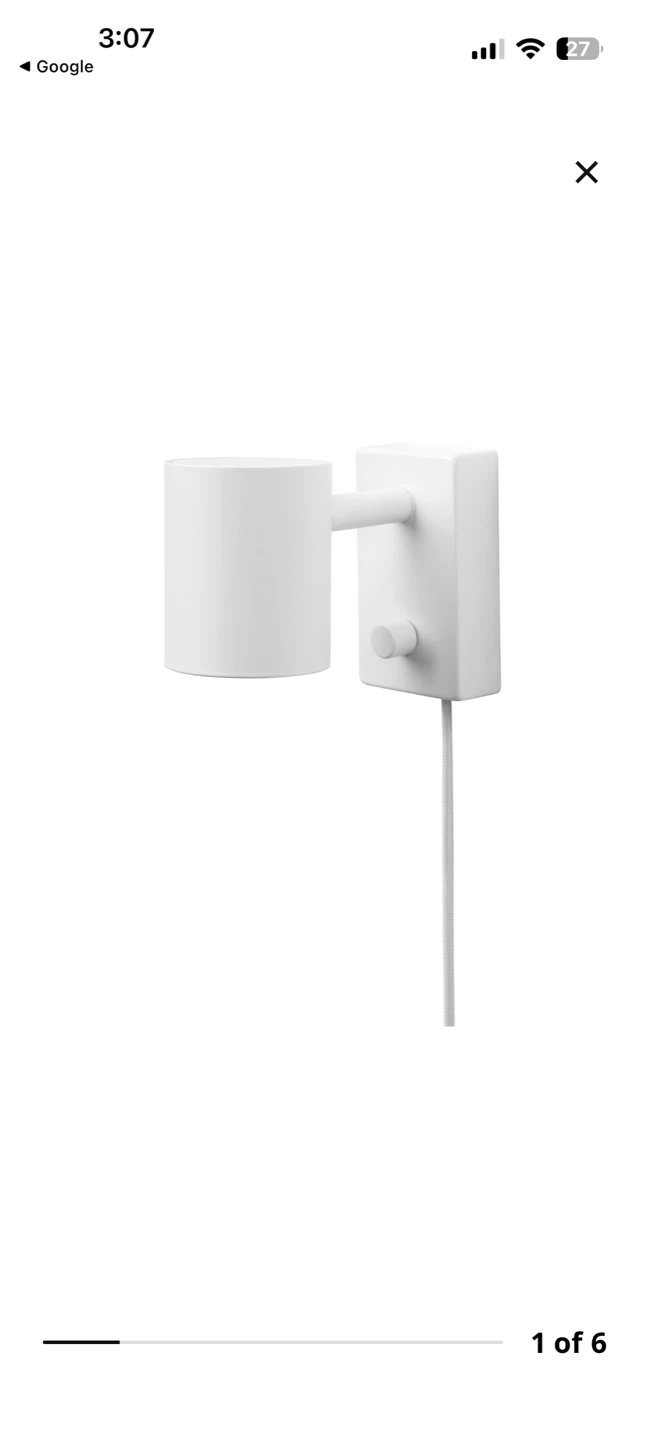BNIB IKEA NYMÅNE Wall Lamps - White (2 Available)