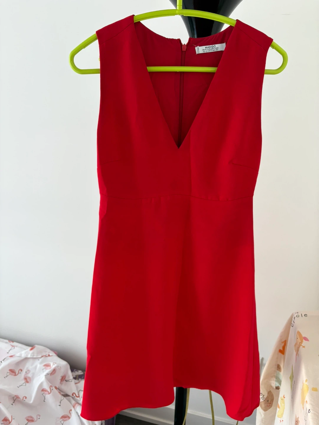 Mango Red V-Neck Dress - US size 2