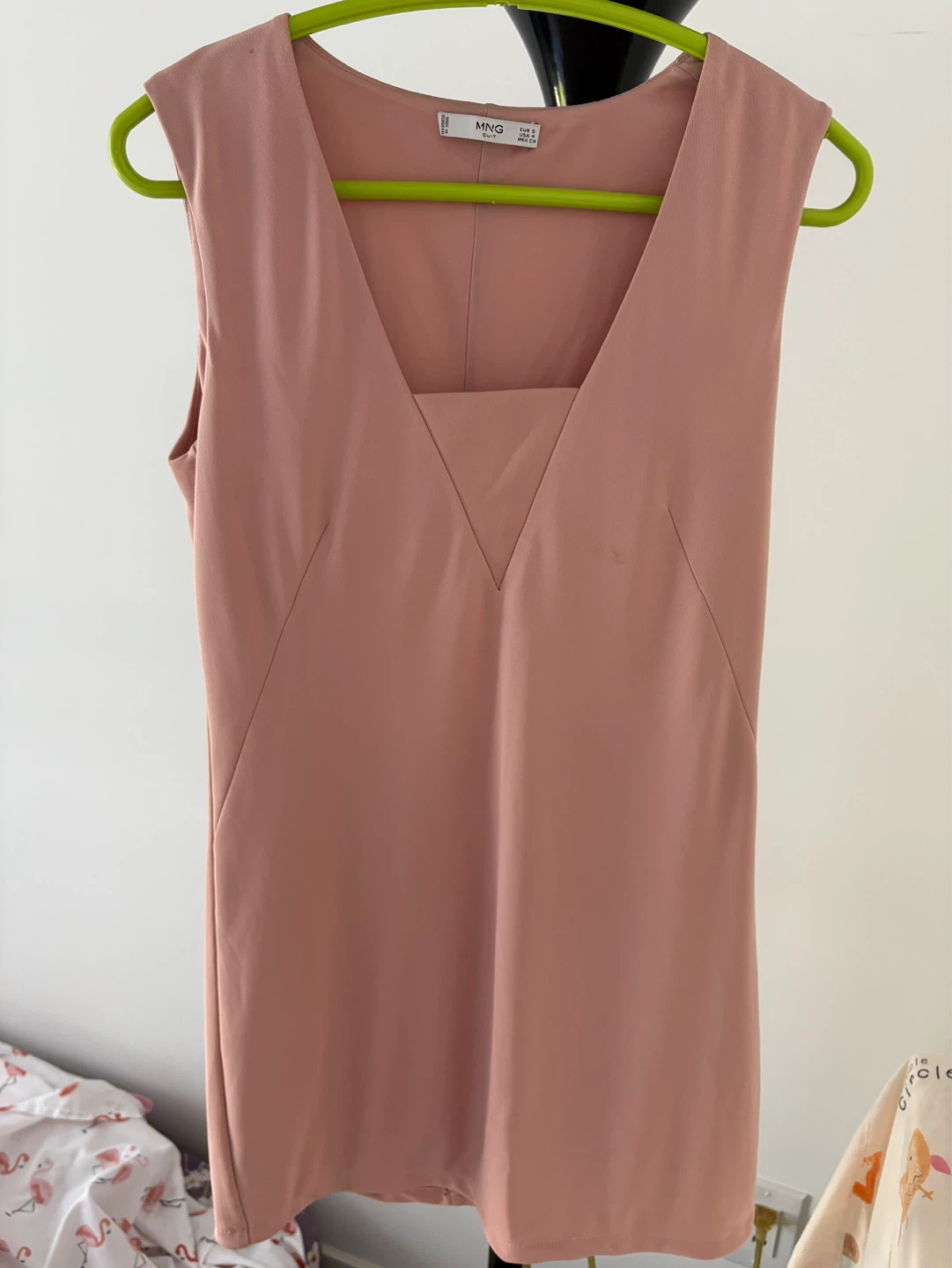 MNG (Mango) Suit Pink V-Neck Dress