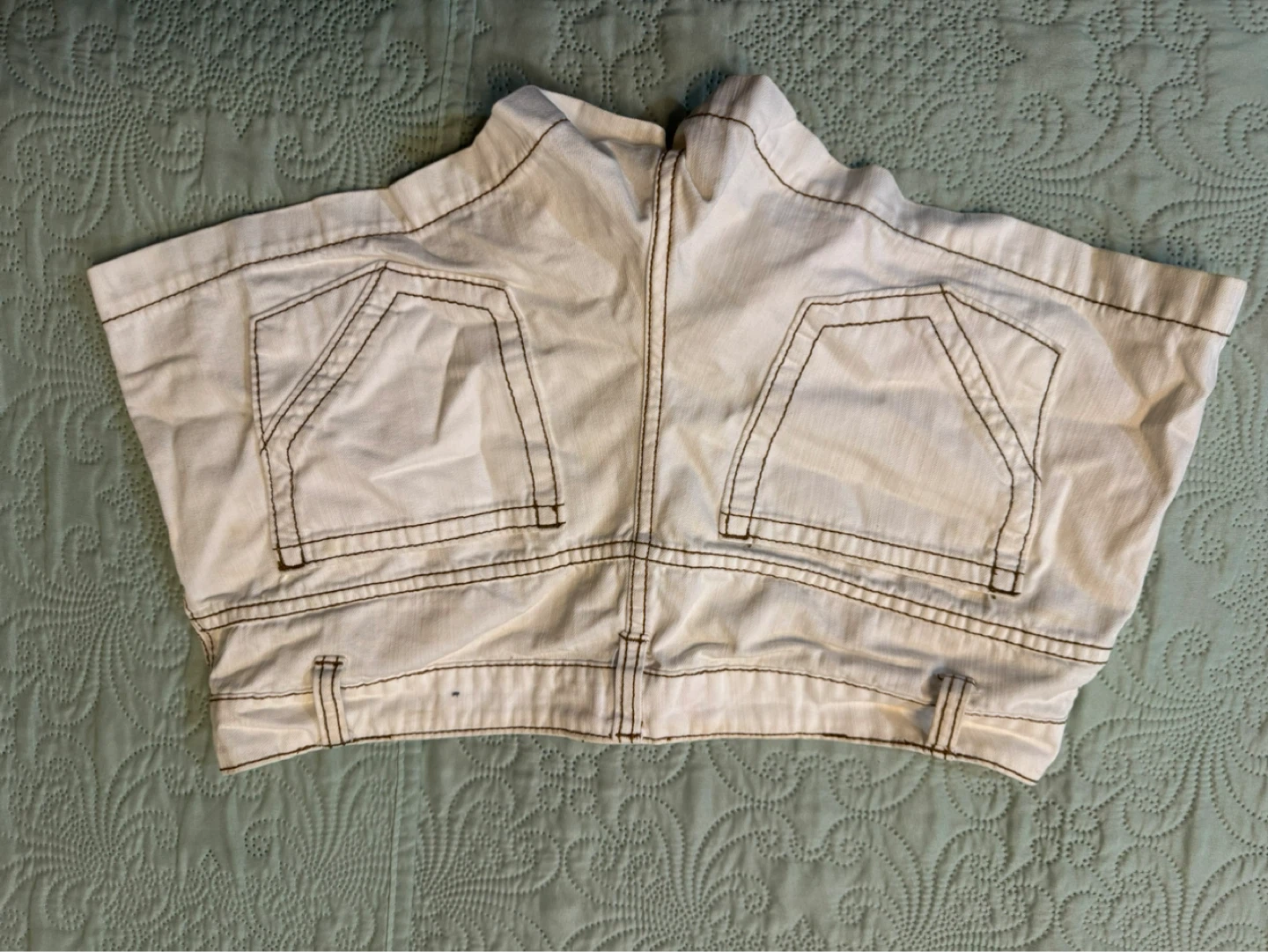 Mossimo Women White Denim Shorts Size 11 - photo 2