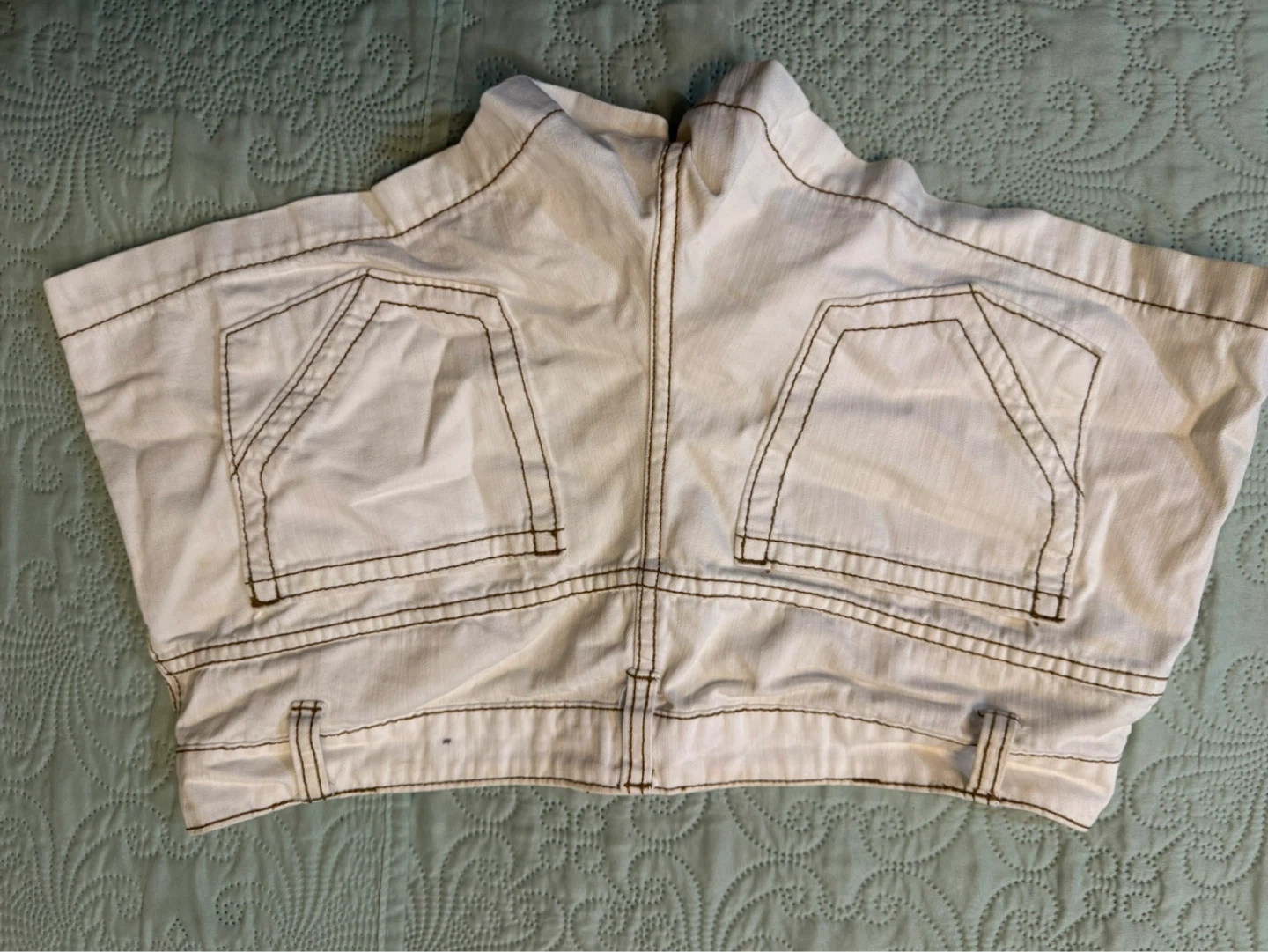 Mossimo Women White Denim Shorts Size 11 - photo 5