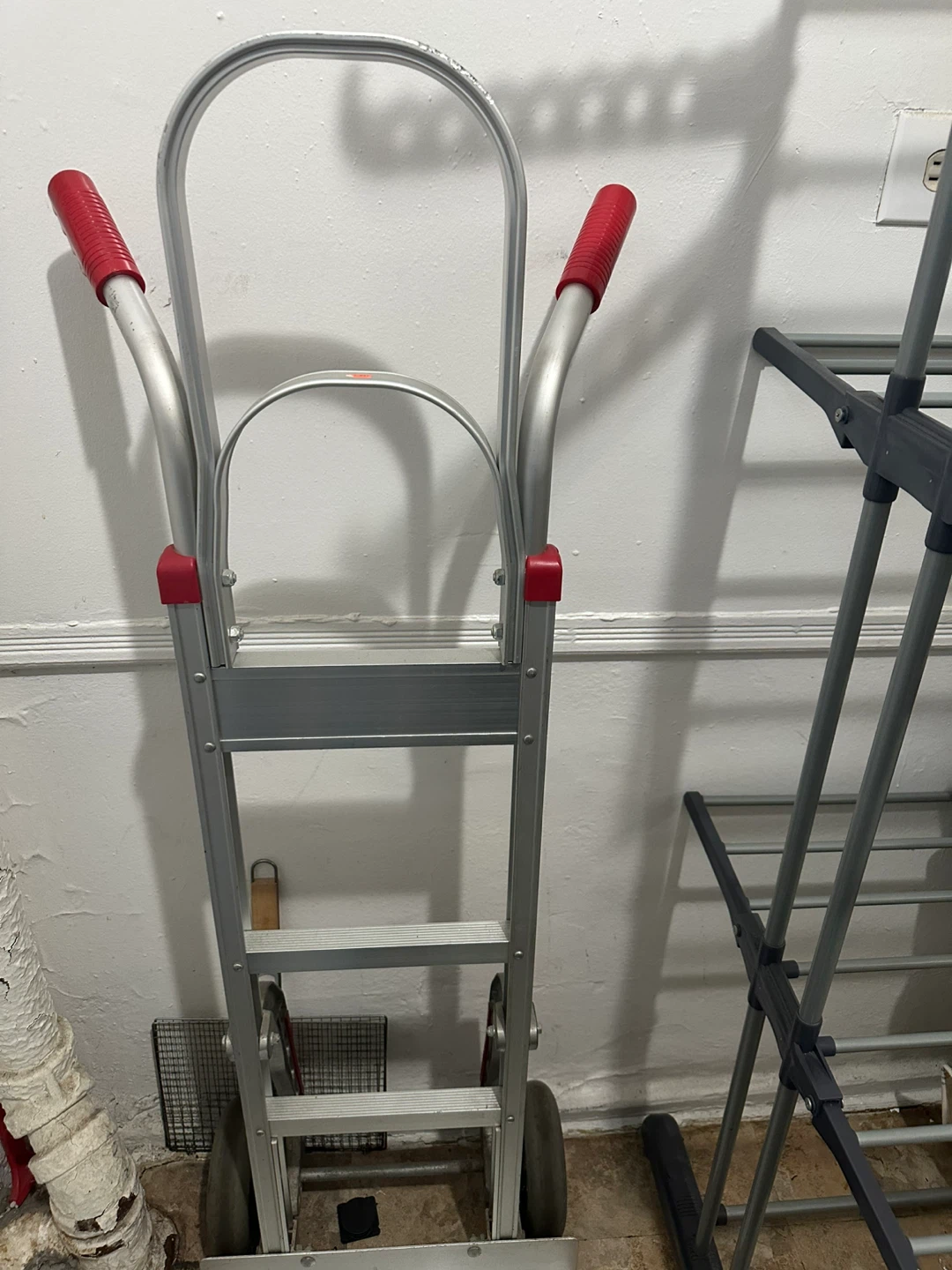 Aluminum Hand Truck Dolly with Red Grips
