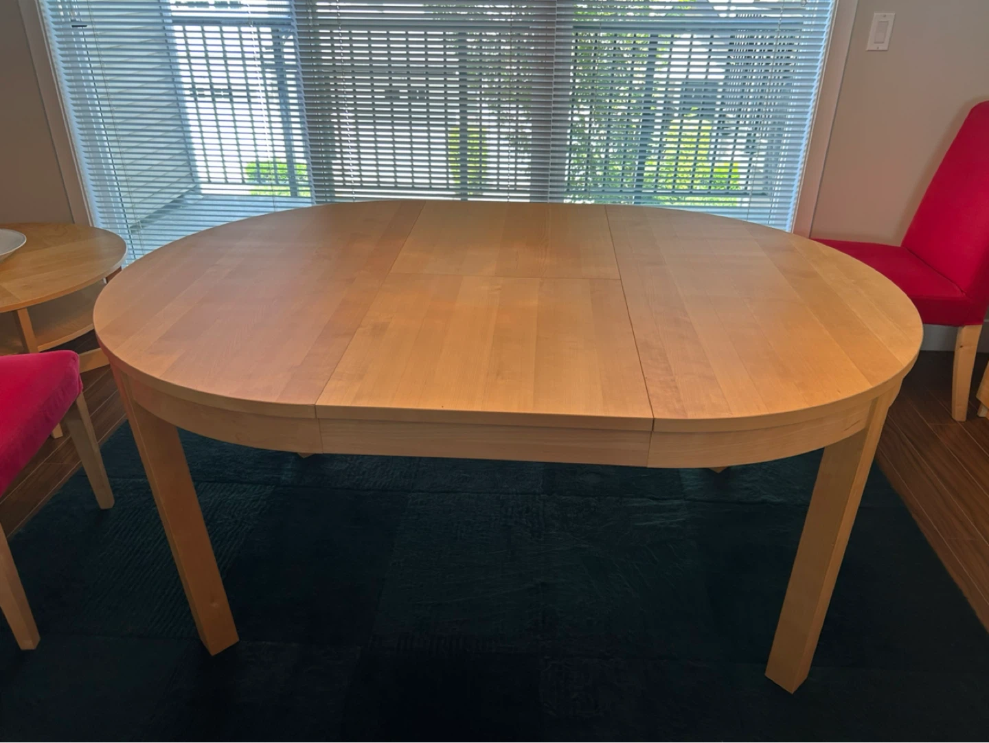 Oval Extendable Dining Table - Light Wood Finish - photo 4
