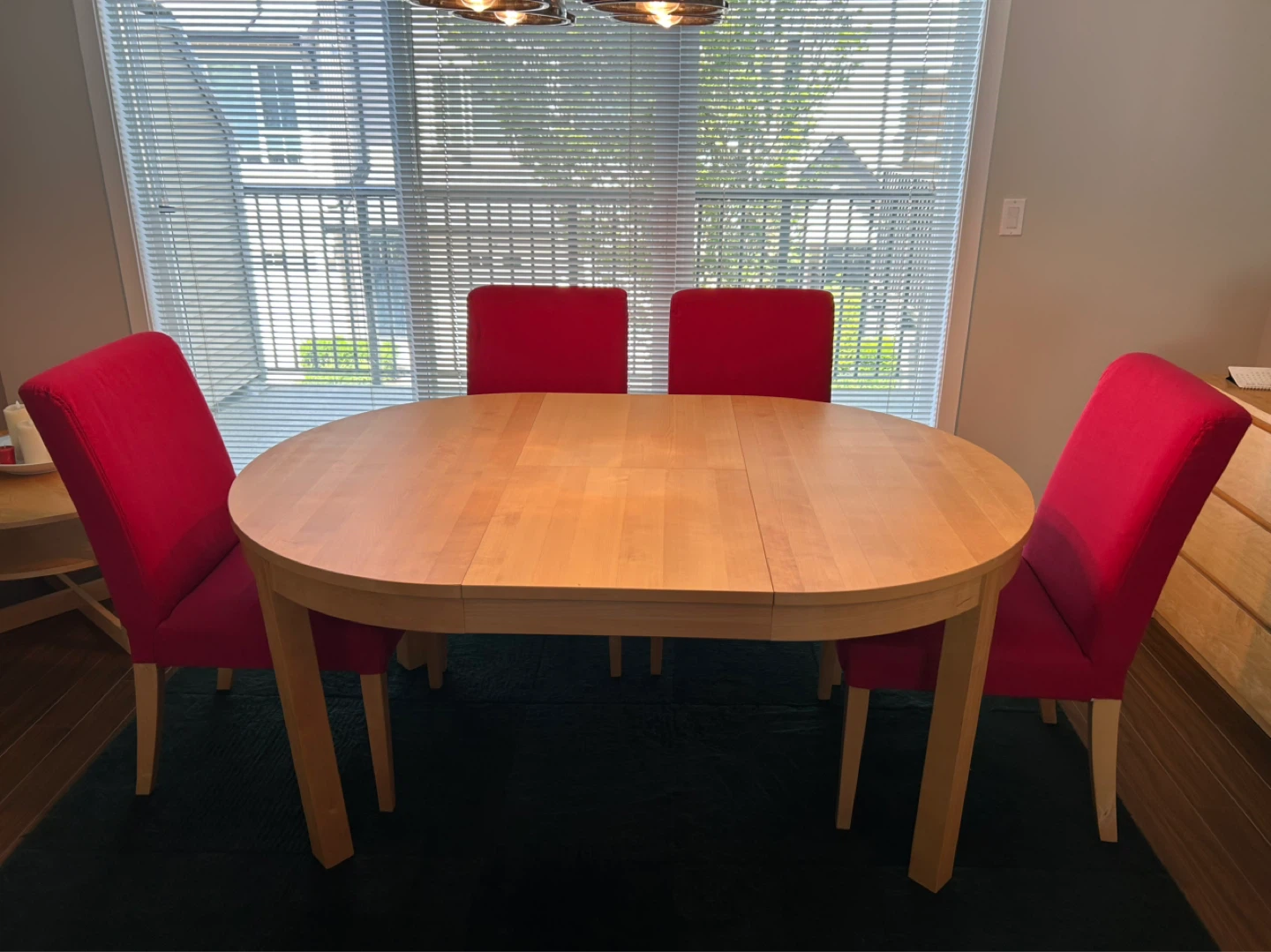 Oval Extendable Dining Table - Light Wood Finish - photo 2