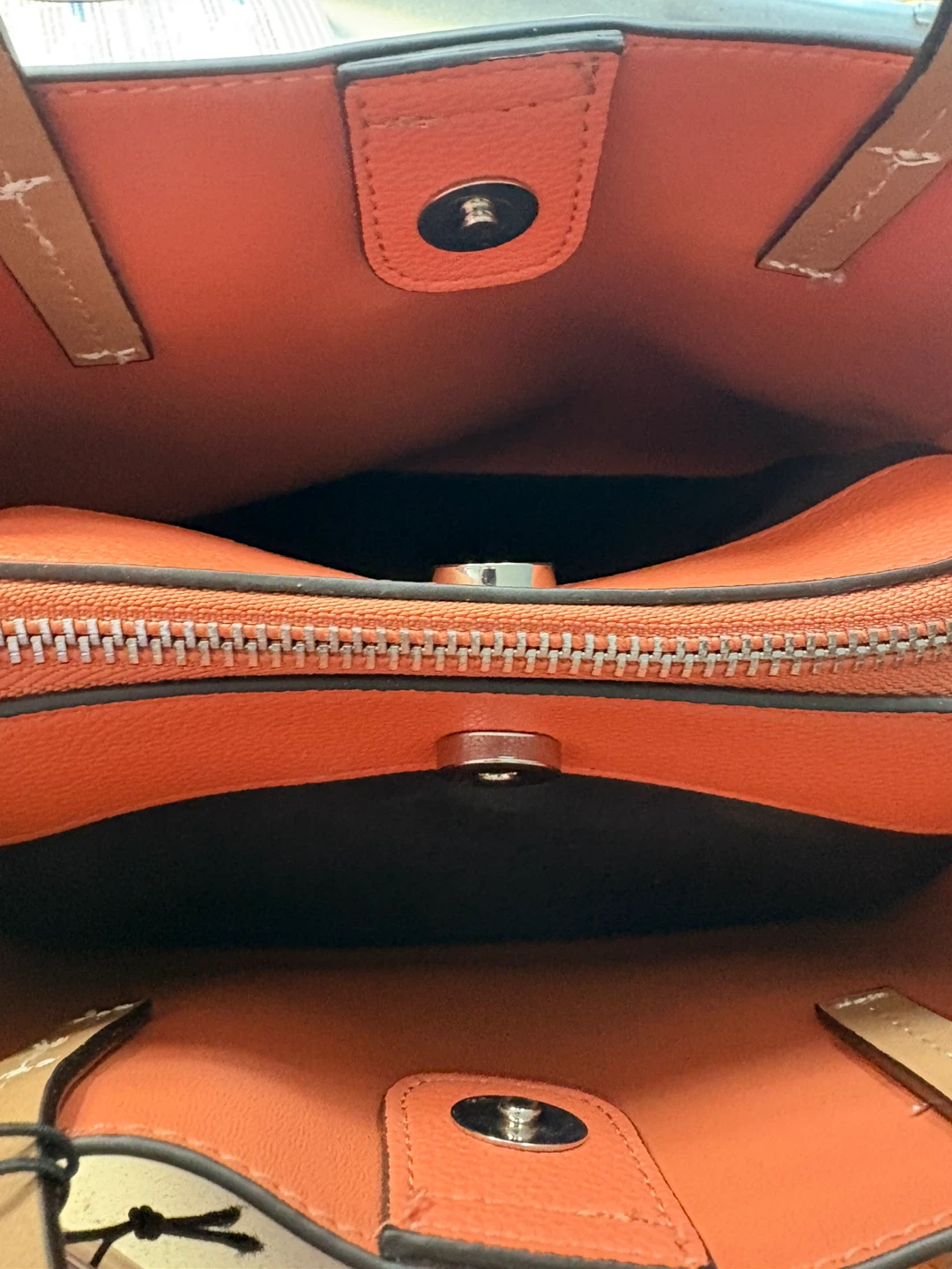 PARFOIS Coral Orange Vegan Leather Top Handle Bag - photo 4