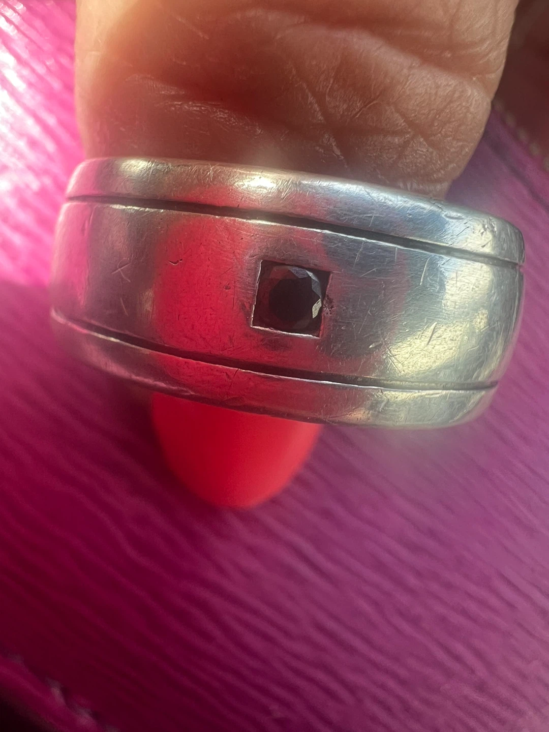 925 Silver men’s ring with black diamond