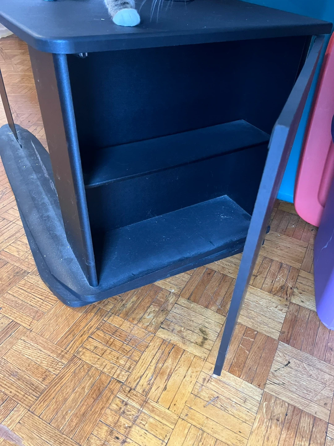Black TV Stand with Cabinet - photo 3