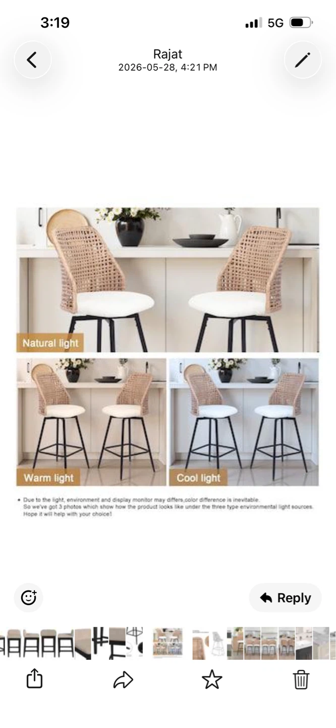 New Three Woven Back Bar Stool white Seat $50 Each - photo 5