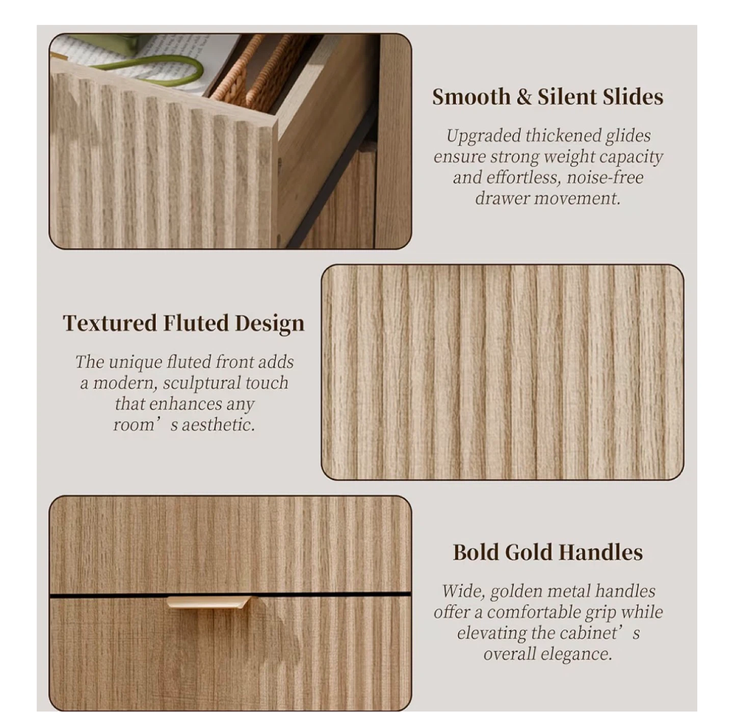 Modern Wood Nightstand with Smart Motion Sensor Lighting - photo 5