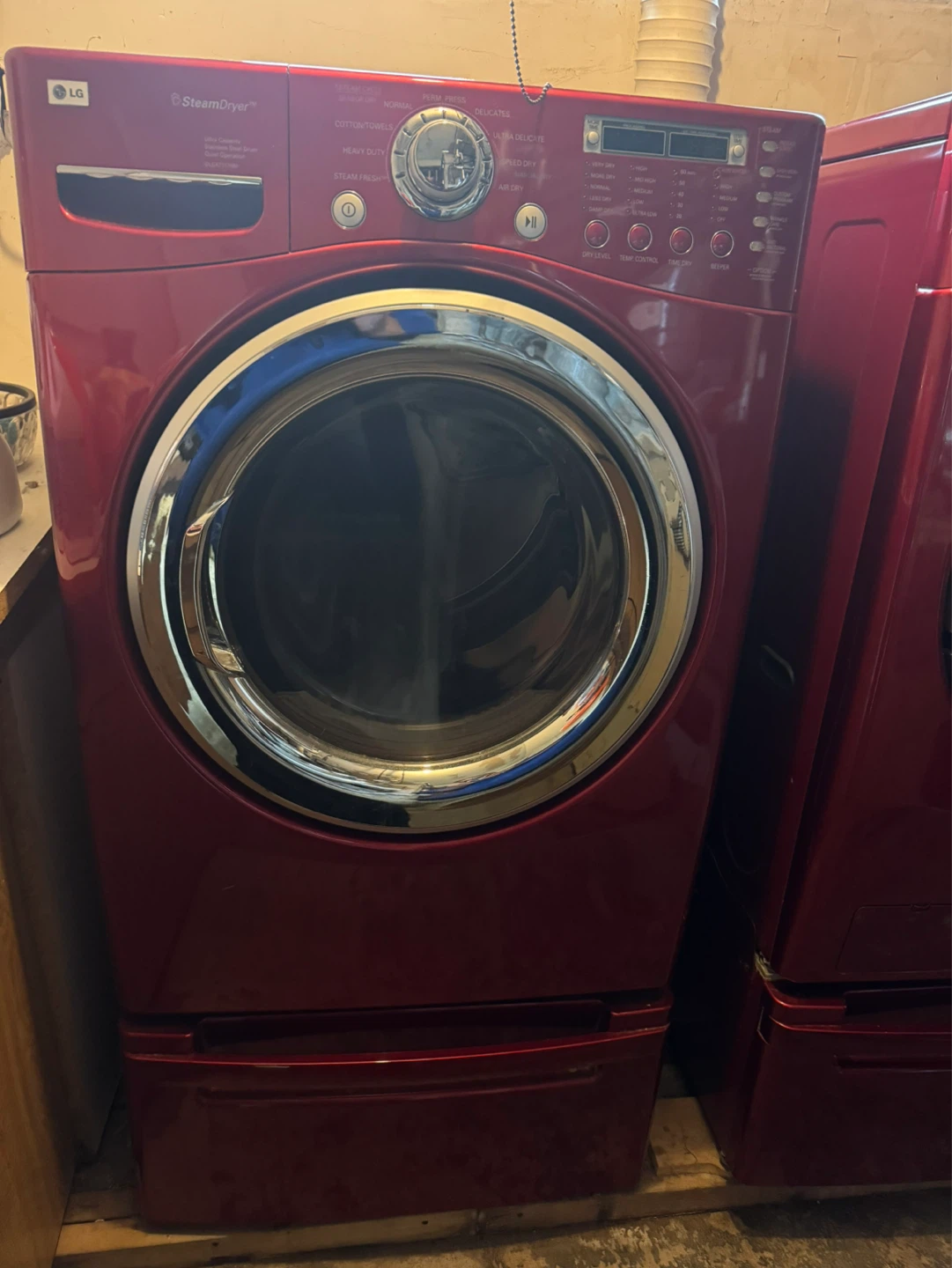 LG SteamDryer Front Load Dryer - Red