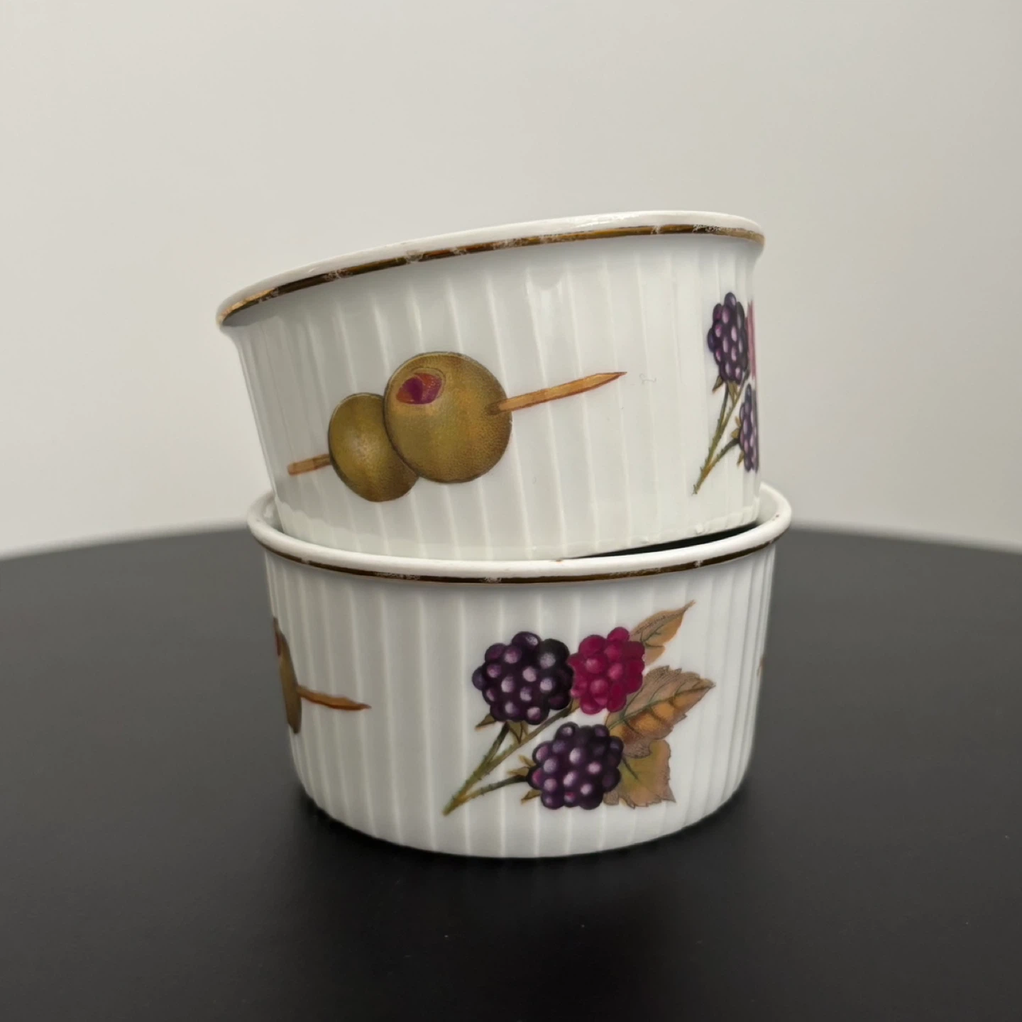 2 Royal Worcester Evesham Porcelain Ramekins