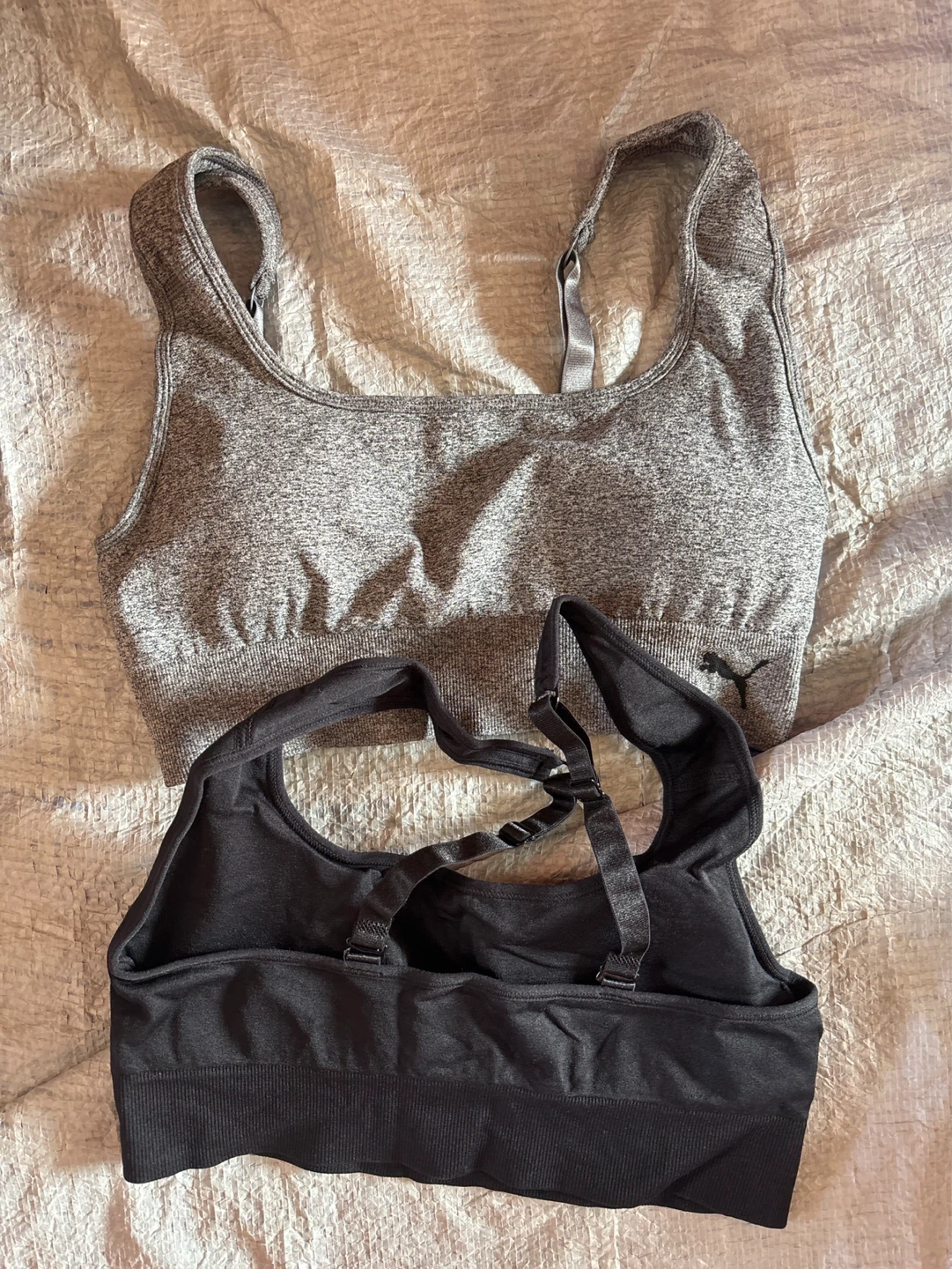 NWOT Puma Sports Bras (2) - Grey & Black - Size L