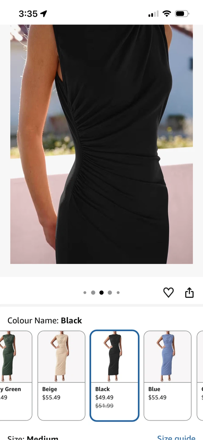 BTFBM Black Ruched Maxi Dress