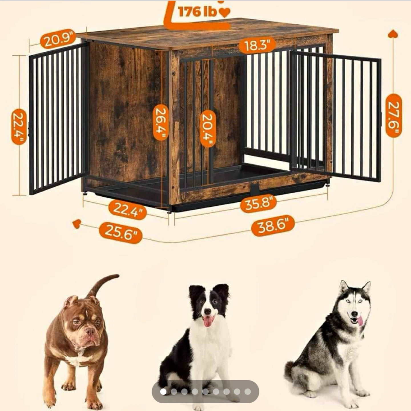 Feandreaby Songmics Home Dog Crate End Table - photo 2