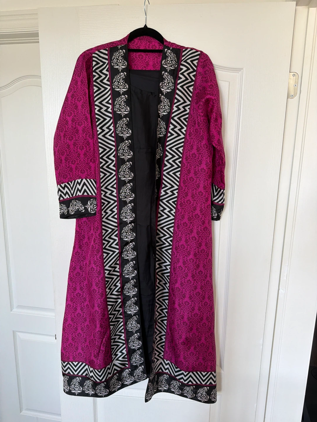 Pink and Black Patterned Kimono/Robe