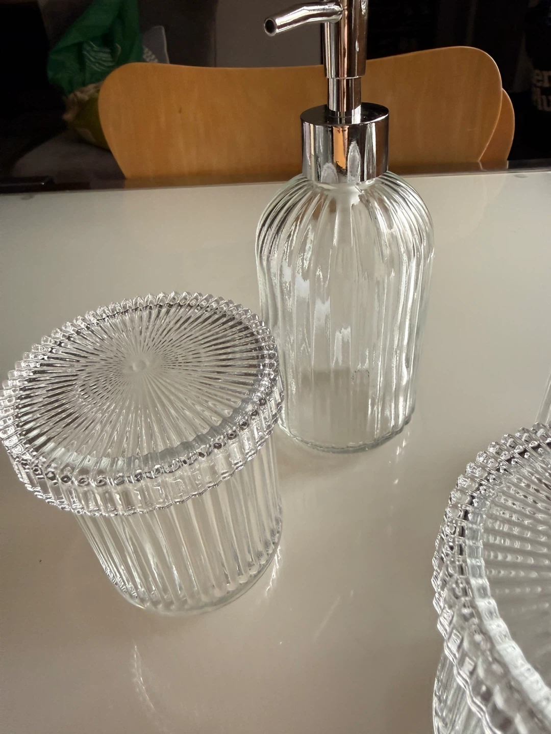 Clear Glass Bathroom Set