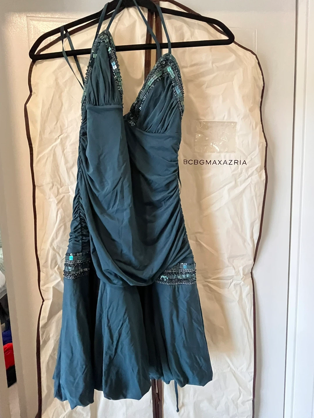 BCBG Max Azria Beaded Halter Dress