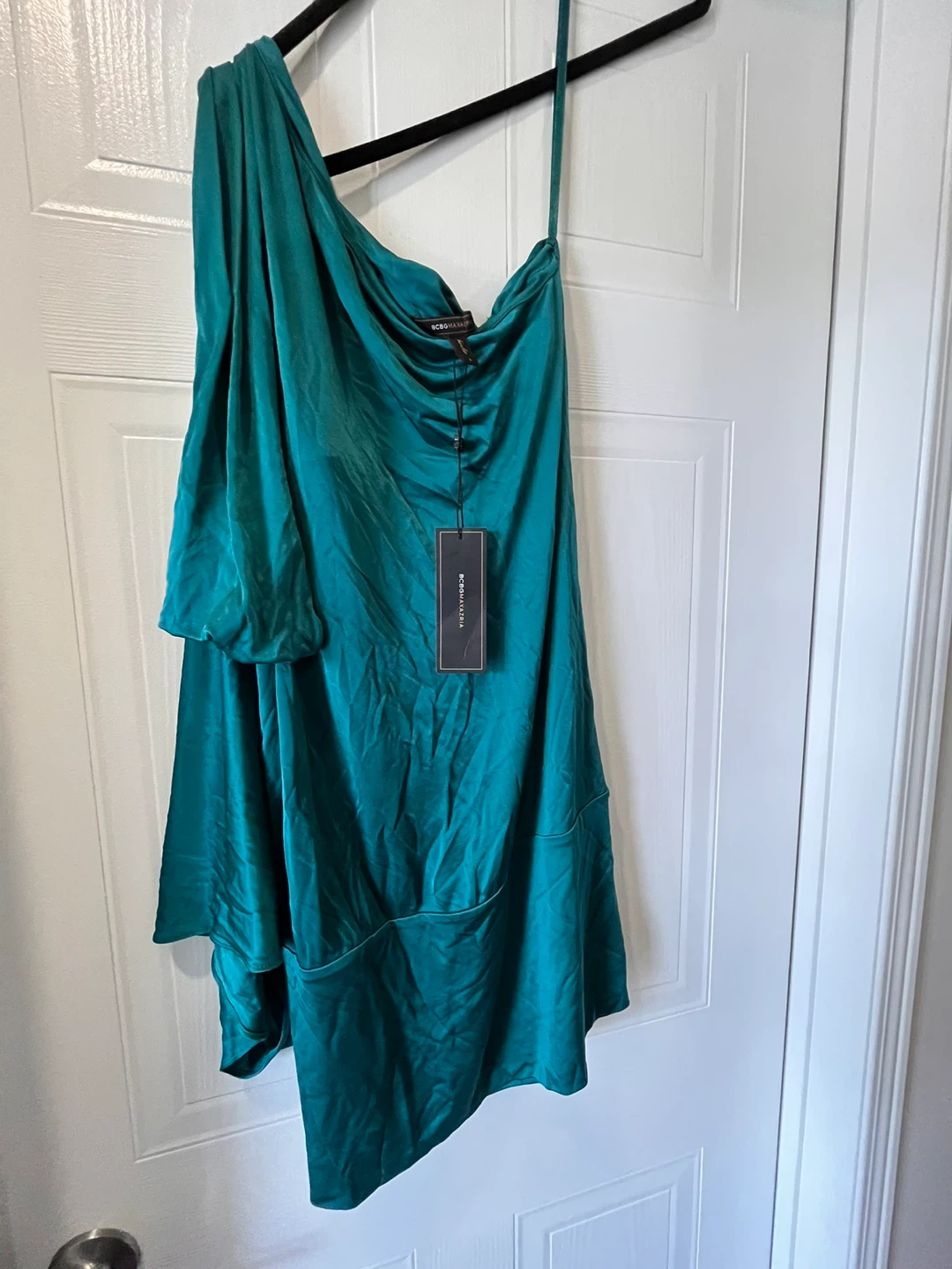 BCBGMAXAZRIA One-Shoulder Teal Dress - photo 4