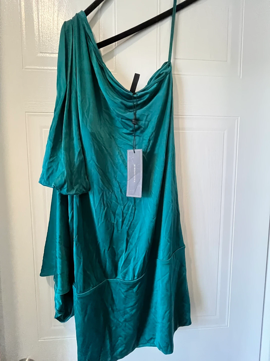 BCBGMAXAZRIA One-Shoulder Teal Dress