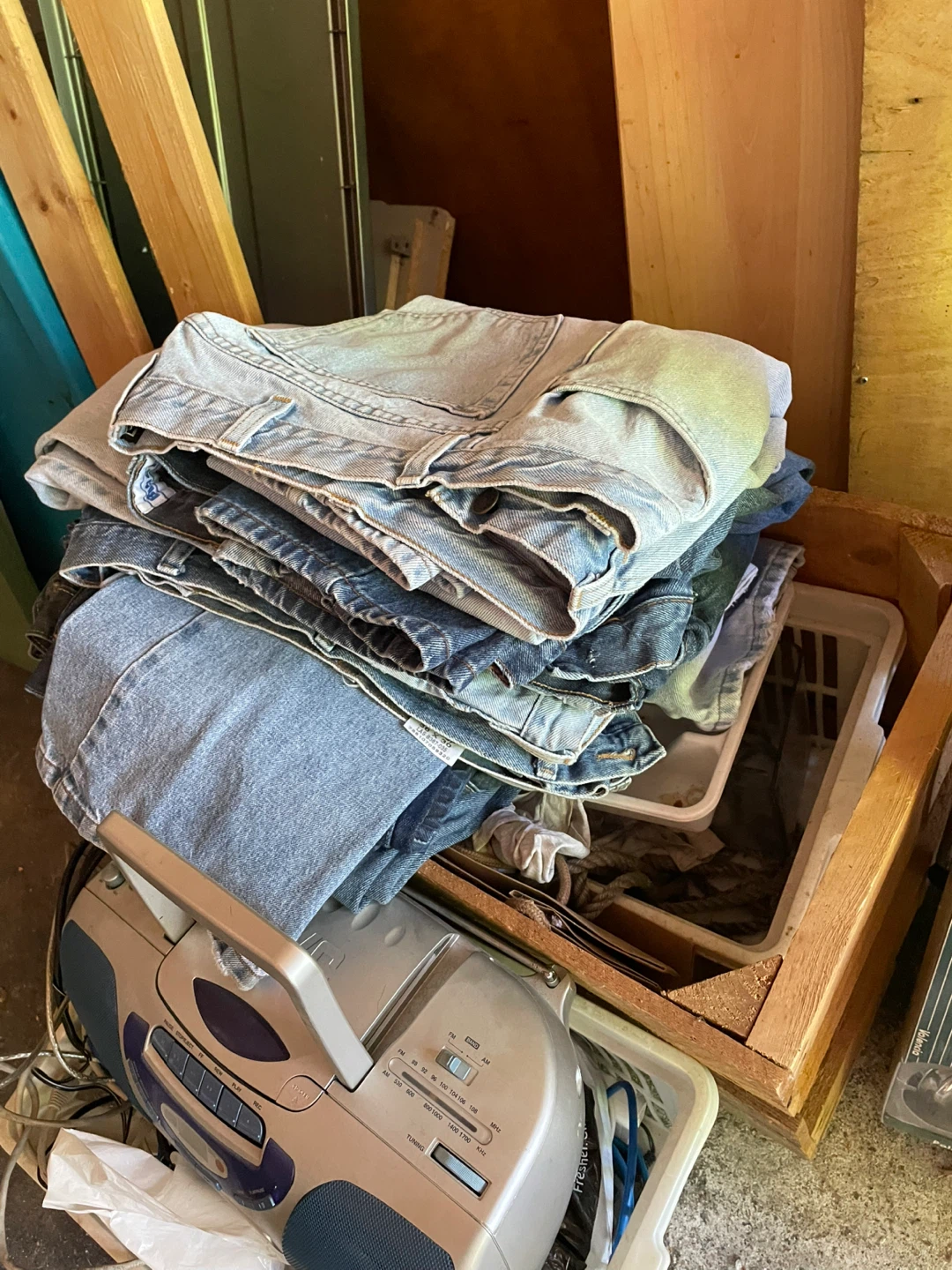 Stack of Denim Jeans