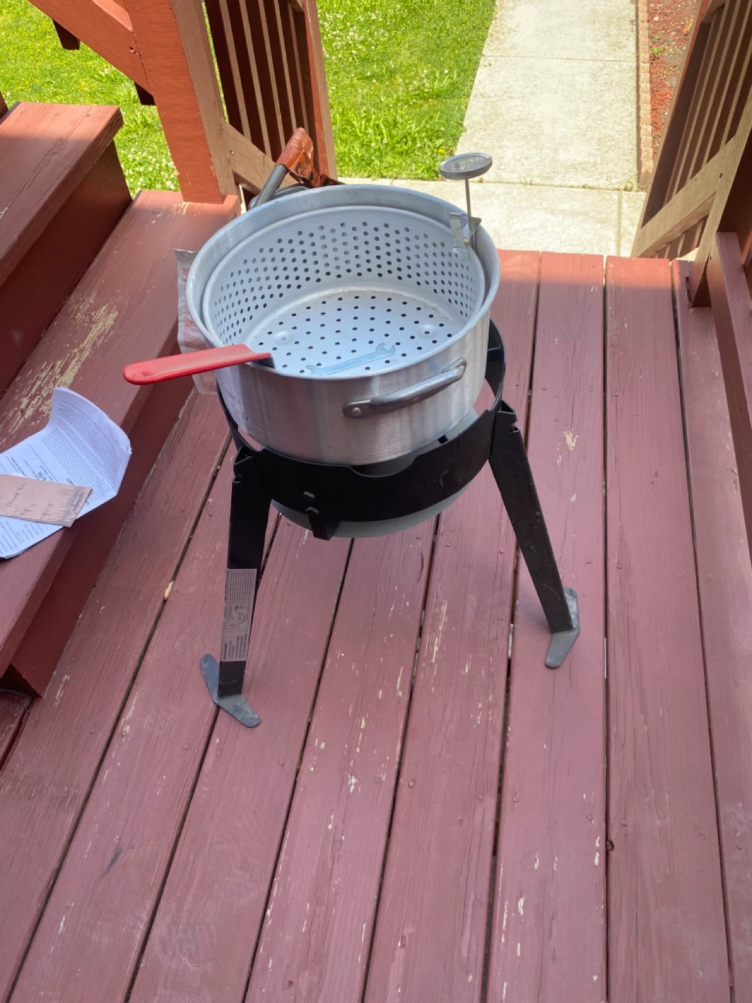 Aluminum Turkey Fryer Pot with Burner and Thermometer