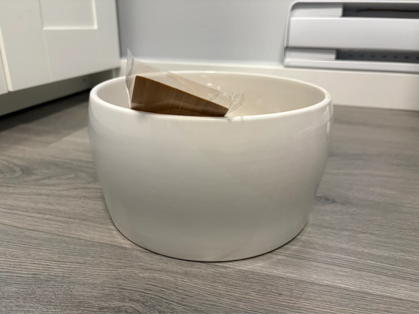 Canvas Salad Bowl with Bamboo Tongs - photo 2