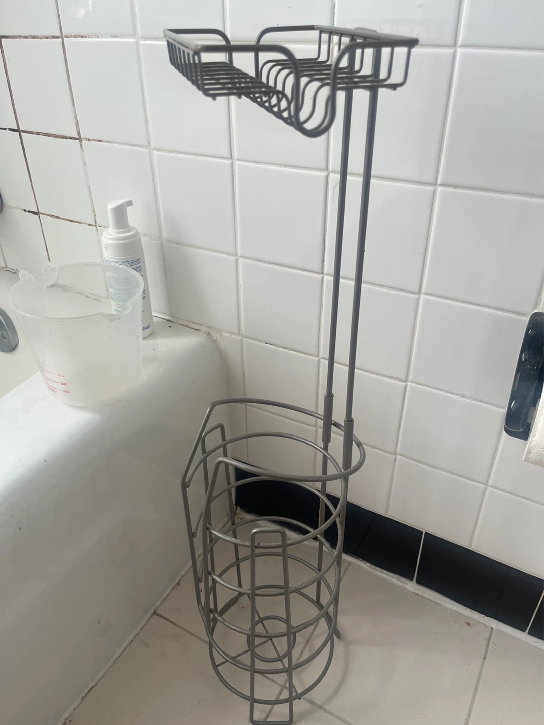 Metal Freestanding Toilet Paper Holder with Top Shelf - photo 3