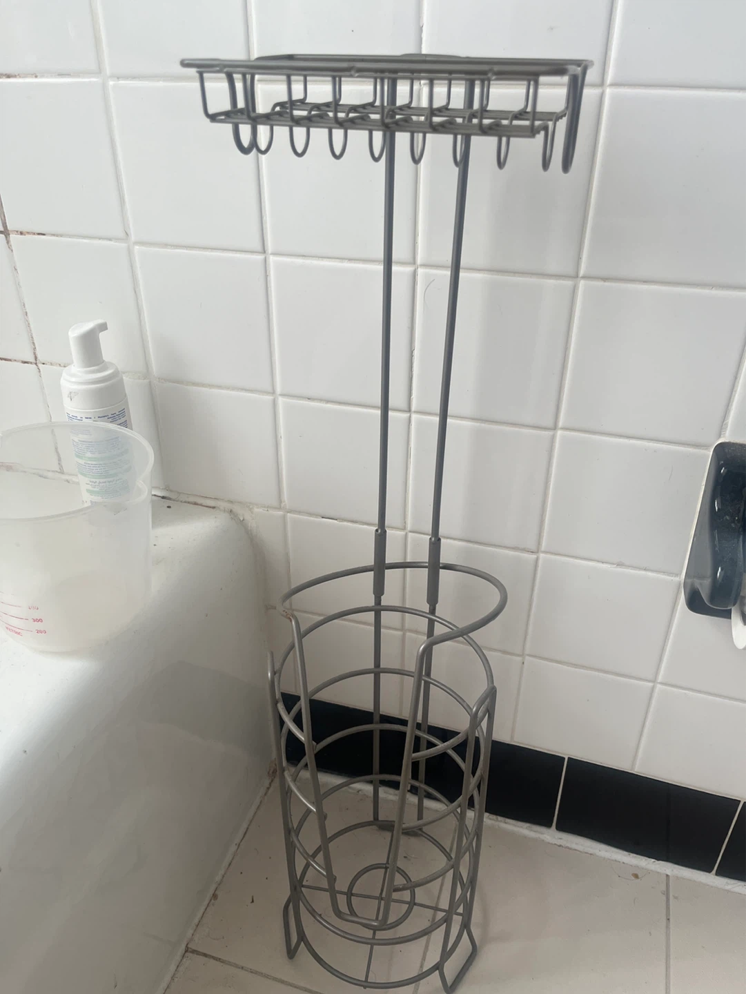 Metal Freestanding Toilet Paper Holder with Top Shelf - photo 2