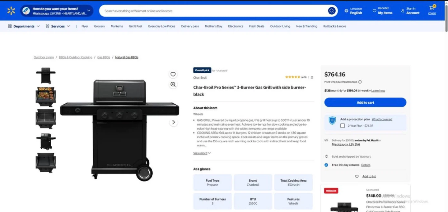 Char-Broil Pro Series 3-Burner Gas Grill - photo 5