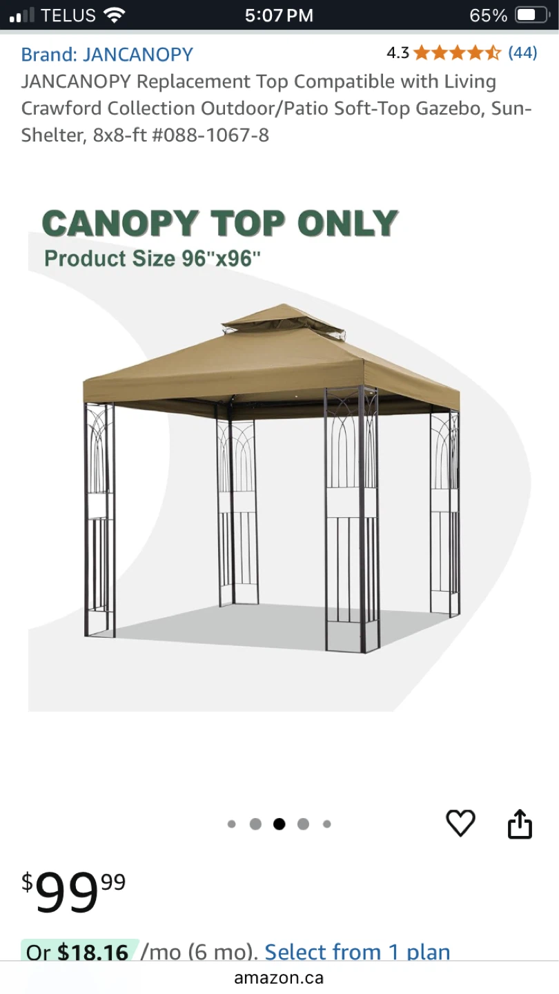 JANCANOPY Replacement Gazebo Top - 8x8 ft - photo 4