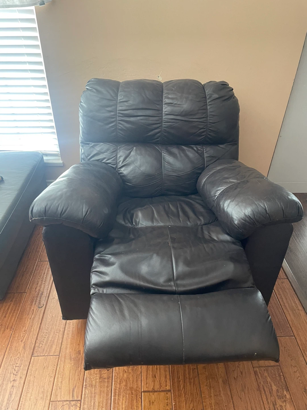 Dark Brown Leather Reclining Sofa