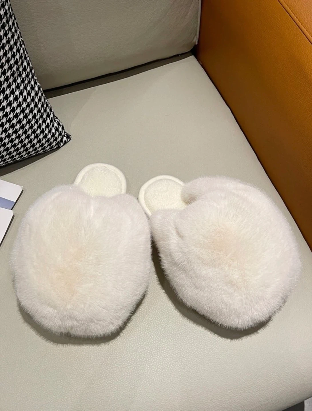 White Fuzzy Slippers - photo 2