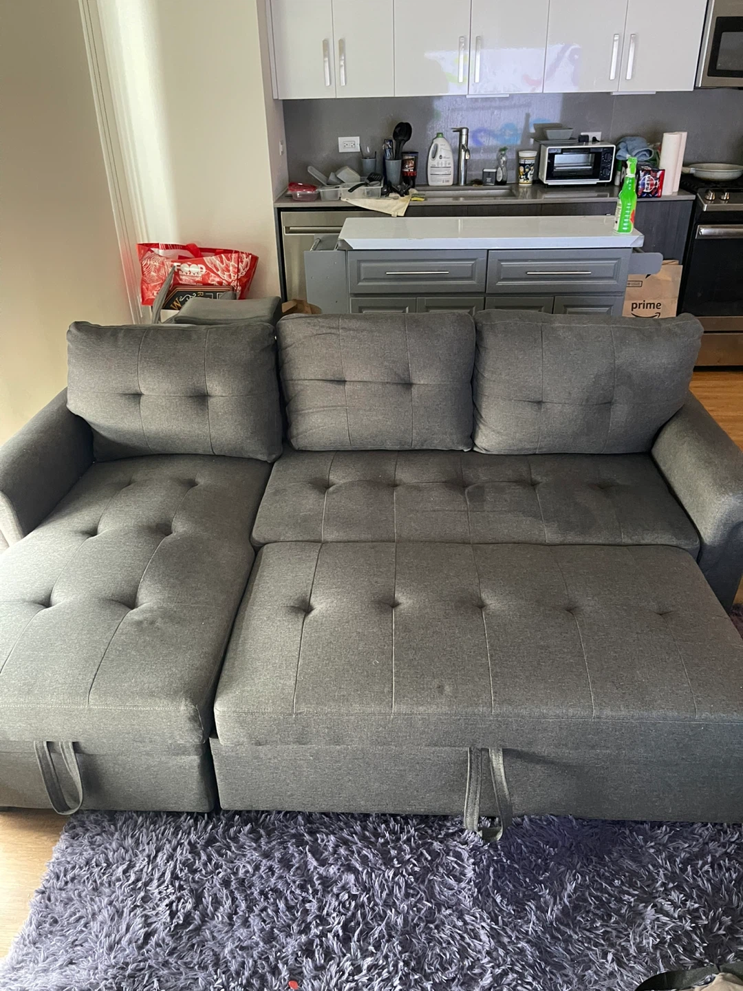 Gray Sectional Sofa with Storage Chaise - photo 2