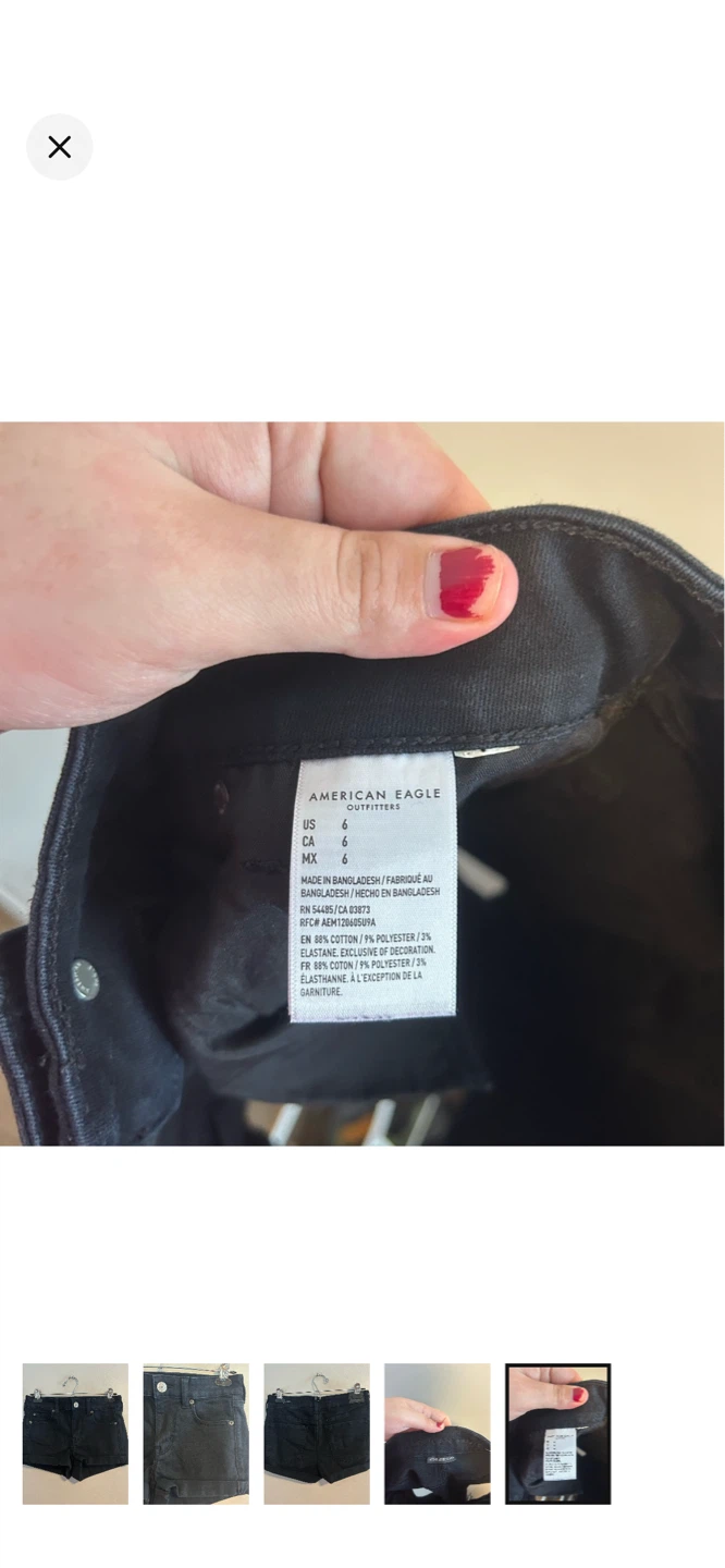 American Eagle Black Denim Shorts Size 6 - photo 5