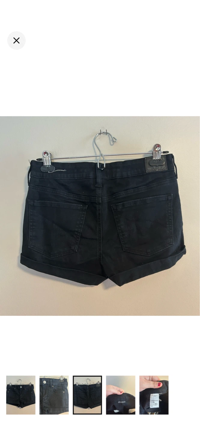 American Eagle Black Denim Shorts Size 6 - photo 3