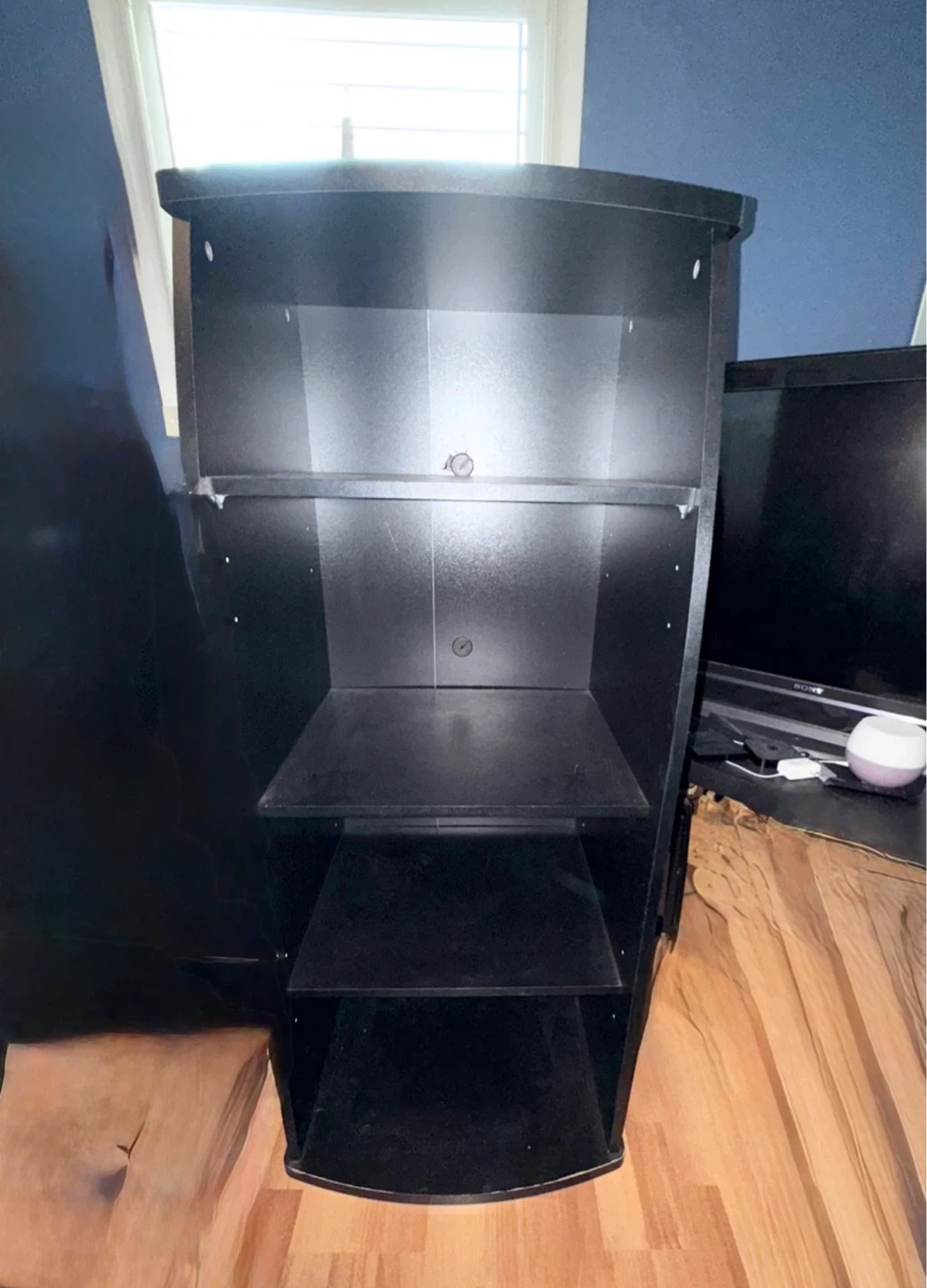 Black 4-Shelf Media Stand