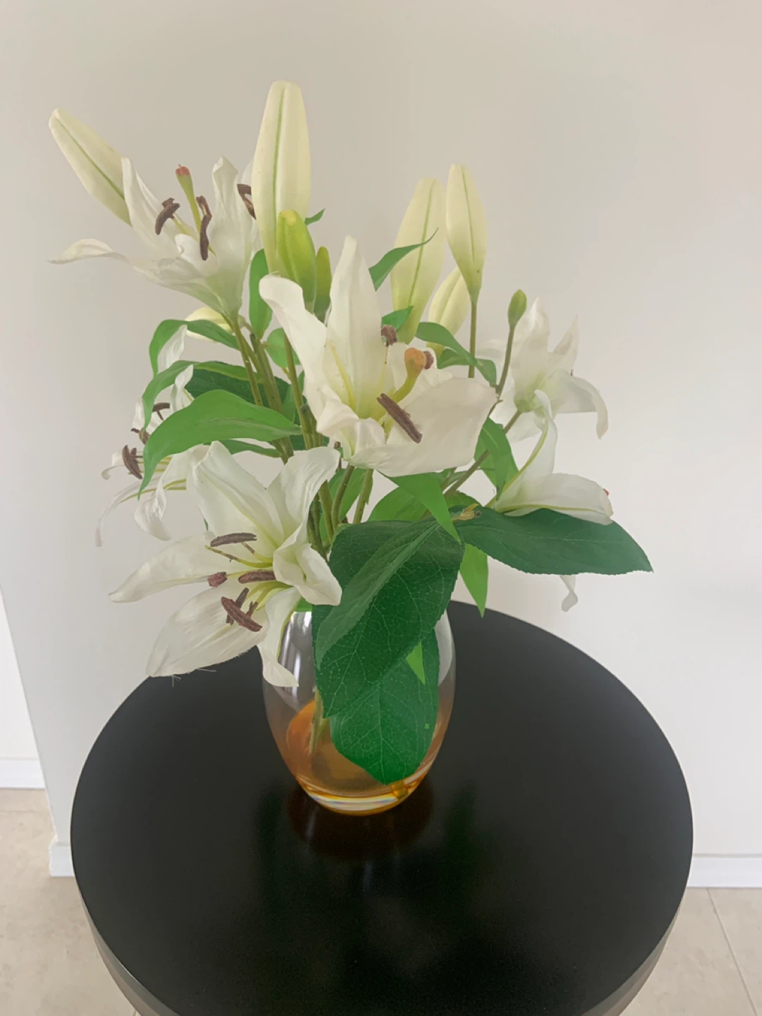 Artificial White Lily Arrangement