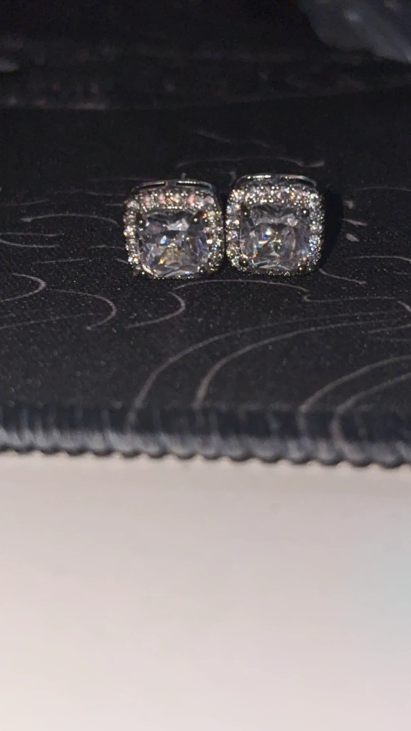 Cushion Cut Stud Earrings with Diamond Halo
