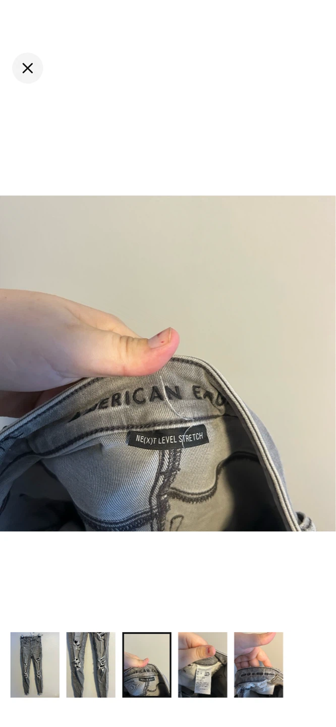 American Eagle Grey Ripped Super Hi-Rise Jeans - photo 3