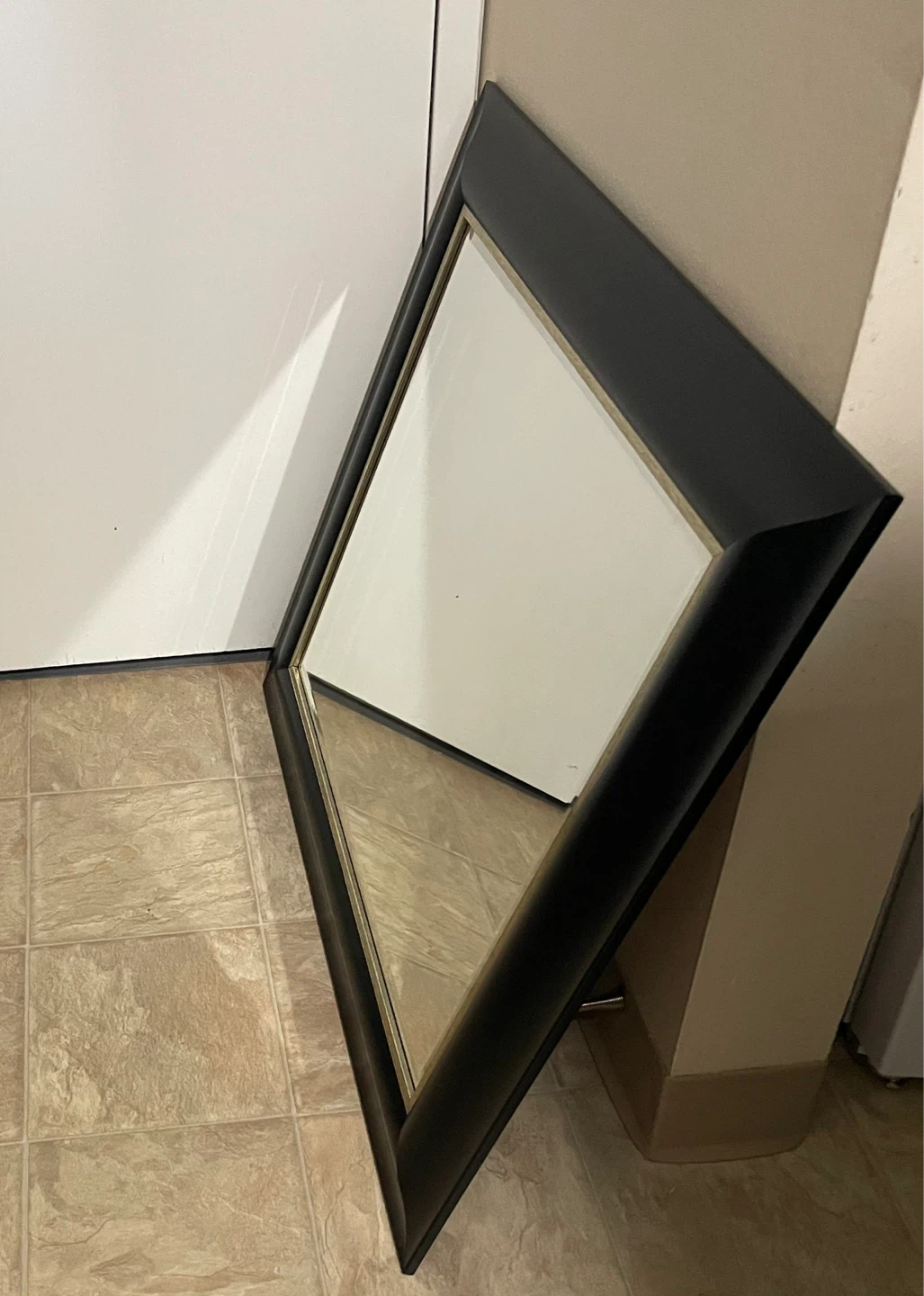 🌱 Large Black Wood Framed Wall Mirror