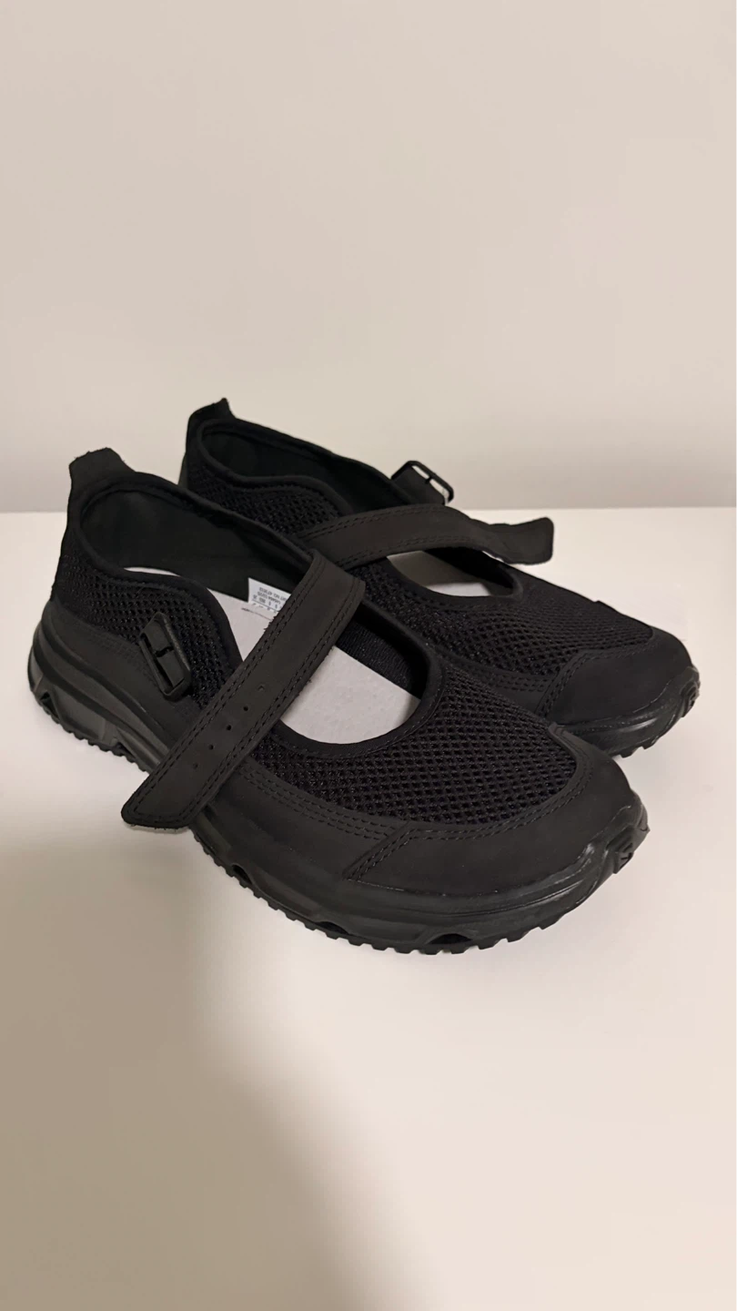 Salomon Black Mesh Mary Jane Shoes